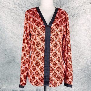❌SOLD❌ Banana Republic Geometric Basket Weave Popover Top